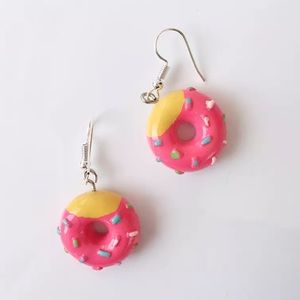 🍓 Strawberry Donut & Sprinkles Earrings